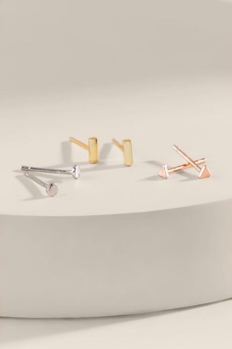 Francesca's Madison Shapes Stud Earring Set - Mixed Plating