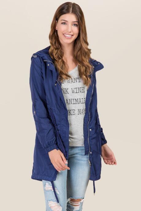 Blue Rain Elin Nylon Anorak - Navy