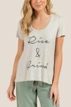Francesca Inchess Rise And Grind Graphic Tee - Heather Oat