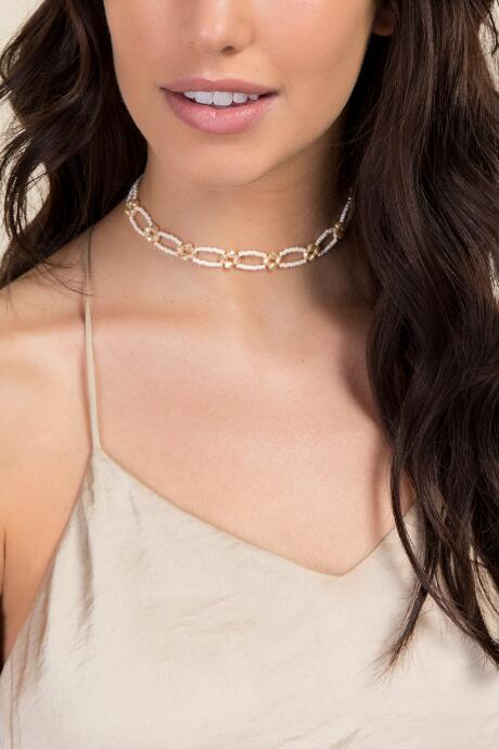 Francesca's Josie Beaded Choker - Pearl