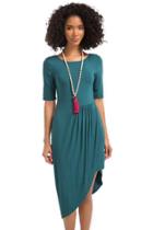 Alya Evaline Asymmetrical Knit Dress - Evergreen