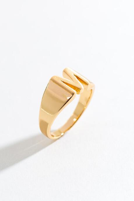 Francesca Inchess M Block Letter Ring - M