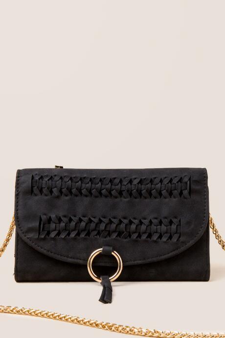 Francesca's Carys Whipstitch Wallet Crossbody - Black