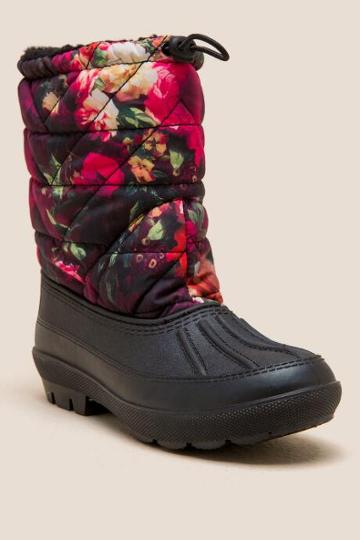 Dirty Laundry Below Zero Floral Snow Boot - Black