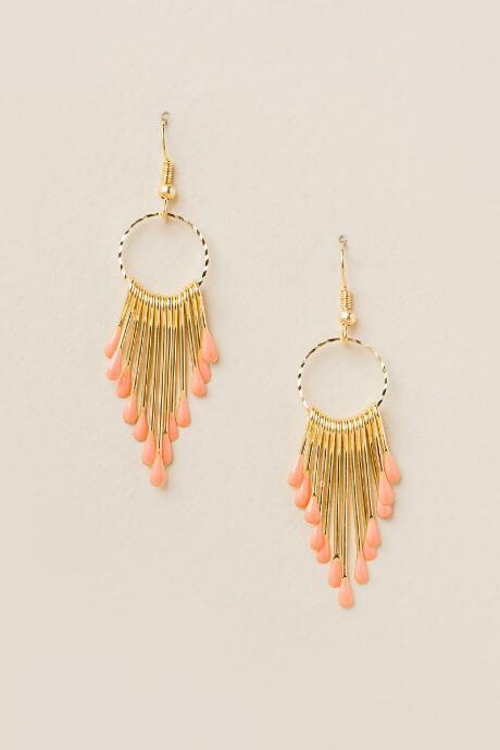 Francesca's Seoul Paddle Drop Earring - Neon Coral
