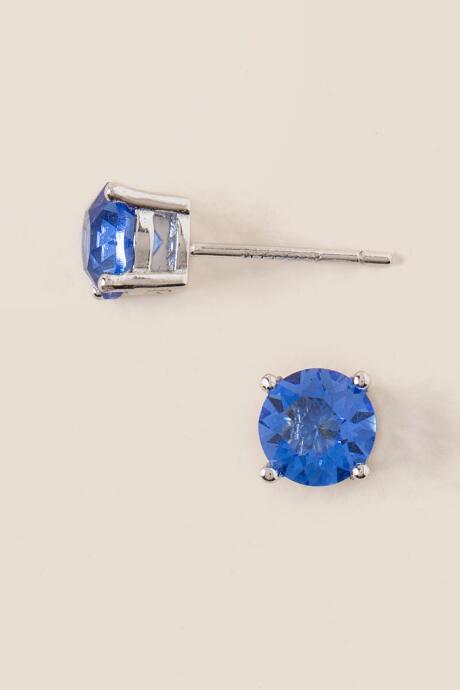 Francesca's Kate Swarovski Stud Earring - Blue