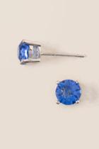 Francesca's Kate Swarovski Stud Earring - Blue