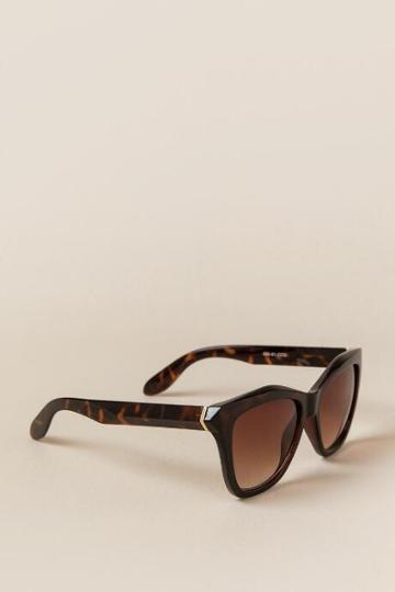 Francescca's Gloria Square Plastic Sunglasses - Tortoise