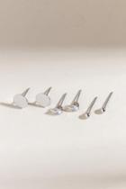 Francesca's Lily Metal Stud Earring Set - Silver