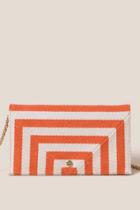 Francesca's Gina Striped Canvas Hard Side Wallet - Orange