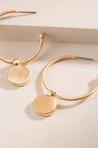 Francesca's Irene Coin Hoop Earrings - Gold