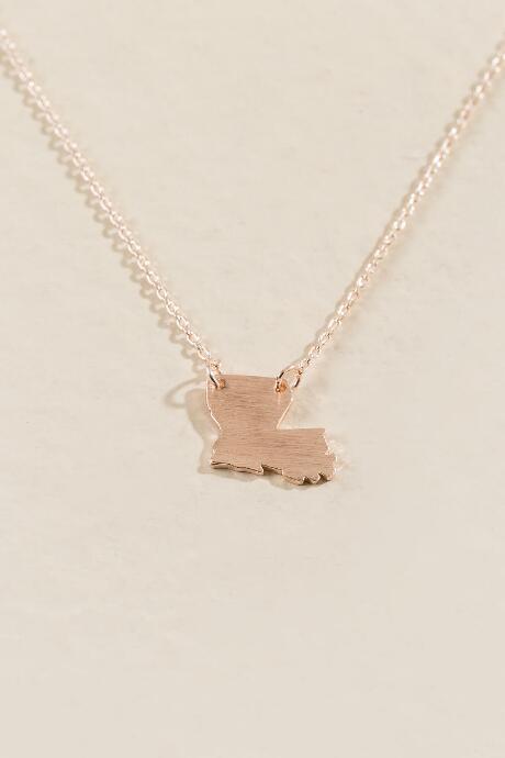 Francesca's Louisiana State Necklace In Rose Gold - Rose/gold