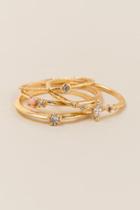 Francesca Inchess Isolde Crystal Ring Set - Gold