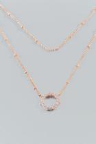 Francesca's Breana Cubic Zirconia Layered Necklace - Rose/gold