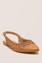 Francesca Inchess Report Beck Laser Cut Sling Back Flat - Tan