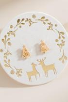 Francesca's Christmas Tree Stud Earrings - Gold