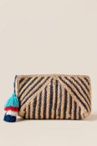 Francescas Marinella Straw Clutch In Navy - Navy