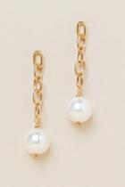 Francesca's Ida Pearl Chain Linear Drop Earring - Pearl