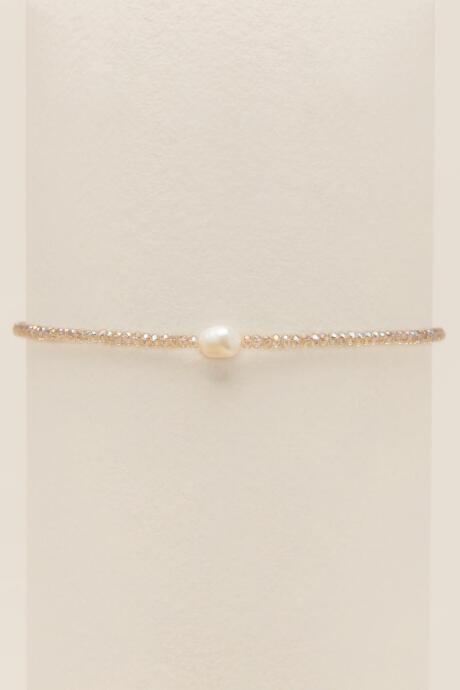 Francesca's Rosina Freshwater Pearl Beaded Choker In Champagne - Crisp Champagne