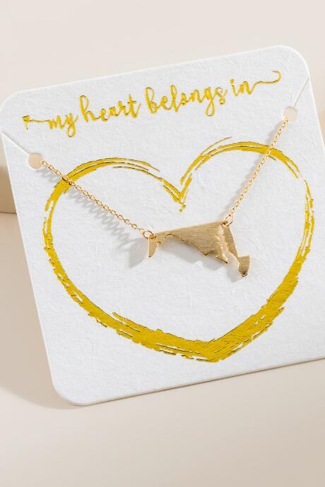 Francesca's Maryland State Pendant Necklace In Gold - Gold