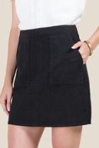 Francesca's Halle Front Pocket Mini Skirt - Black