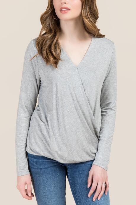 Francesca Inchess Taye Surplus Basic Top - Heather Gray