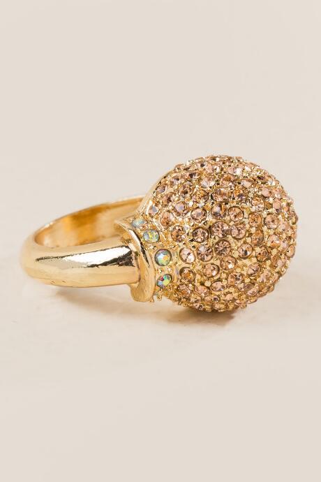 Francesca Inchess Ava Crystal Cocktail Ring - Gold