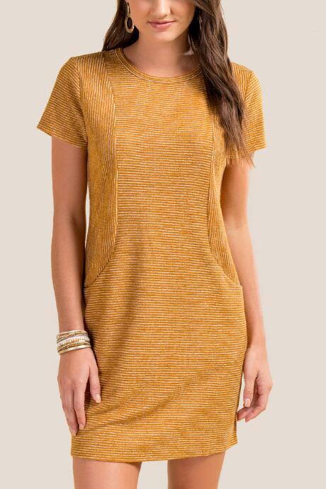 Francesca Inchess Elena Striped Knit Dress - Marigold