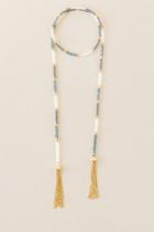 Francesca Inchess Aubrey Beaded Wrap Necklace In Periwinkle - Periwinkle