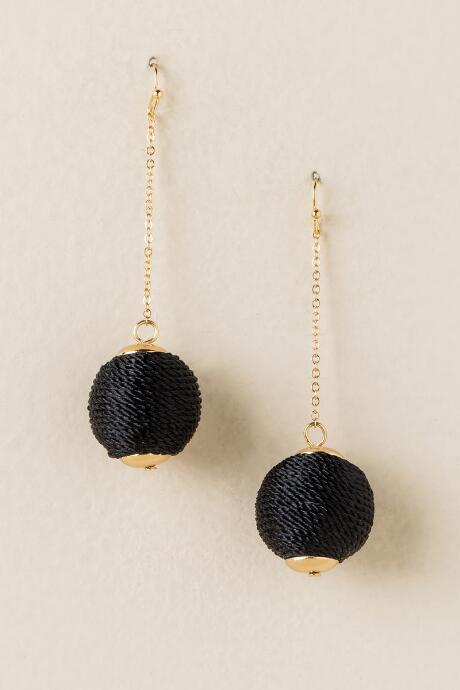 Francesca's Diana Bauble Ball Drop Earring In Black - Black
