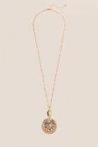 Francesca's Liv Circle Pendant Necklace - Gold