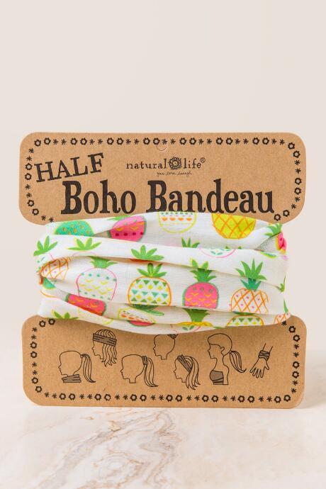 Francesca's Boho Bandeau In Cream Pineapples - Cream