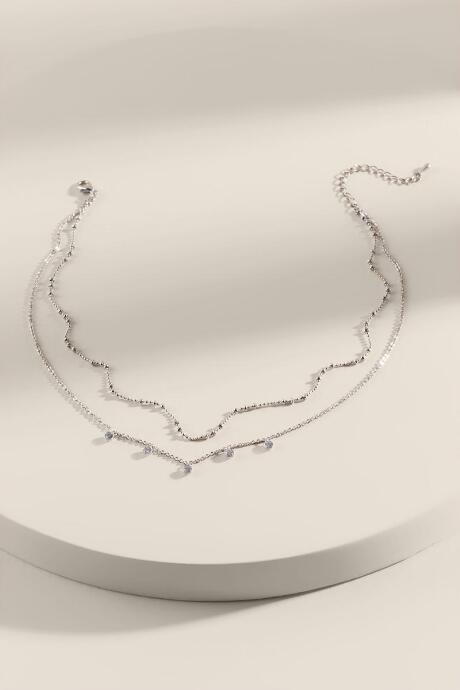 Francesca's Venus Layered Drops Necklace - Silver