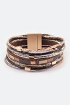 Francesca's Aubree Metallic Cord Wrap Bracelet - Brown
