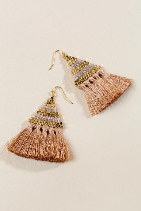 Francesca's Bristol Tassel Earrings In Champagne - Crisp Champagne