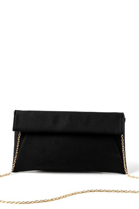 Francesca's Alice Fold-over Snake Clutch - Black
