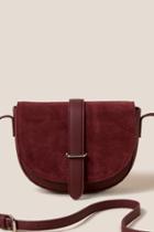 Francesca's Demi Suede Leather Crossbody In Burgundy - Burgundy