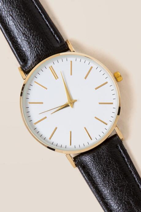 Francesca's Preston Minimalist Watch - Black