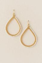 Francesca's Maddy Bead Teardrop Earring - White
