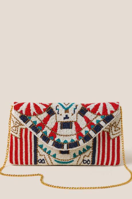 Francesca's Hallie Beaded Clutch Crossbody - Cinnamon