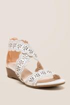 Xoxo Archie Floral Low Wedge - White