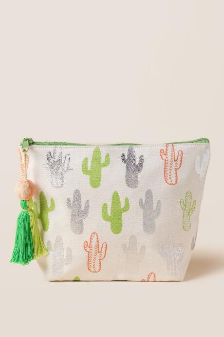 Francescas Arizona Cactus Cosmetic Pouch - Cream