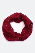 Francesca's Tia Speckled Ribbed Knit Headwrap - Burgundy