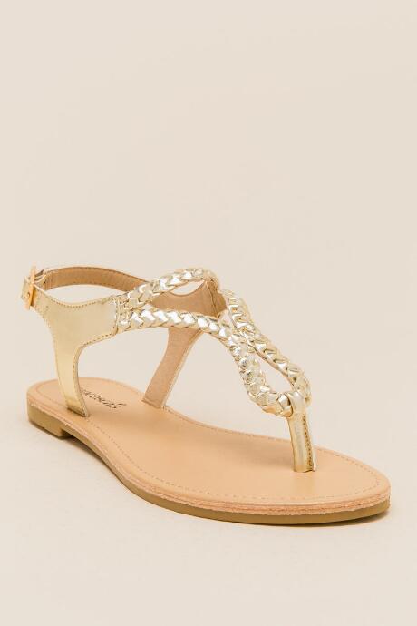 Francescas Jordyn Braid Strap Sandal - Gold