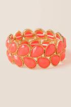 Francesca's Courtney Stretch Bracelet In Neon Coral - Neon Coral