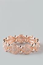 Francesca's Lila Rose Gold Pave Stretch Bracelet - Crystal