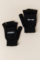 Francesca's Meow Cat Whisker Gloves - Black