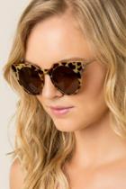 Francesca's Raja Geometric Sunglasses - Tortoise