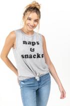 Francesca's Naps And Snacks Tank Top - Heather Gray