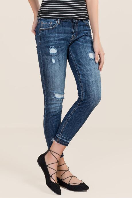 Eunina Skinny Release Hem Jeans - Dark